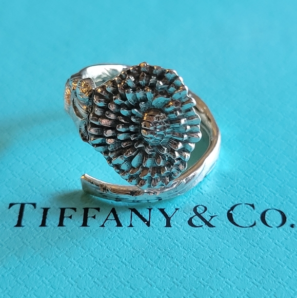 Tiffany & Co. Jewelry - 1885 Tiffany & Company Dandelion Spoon Ring in Sterling Silver #39